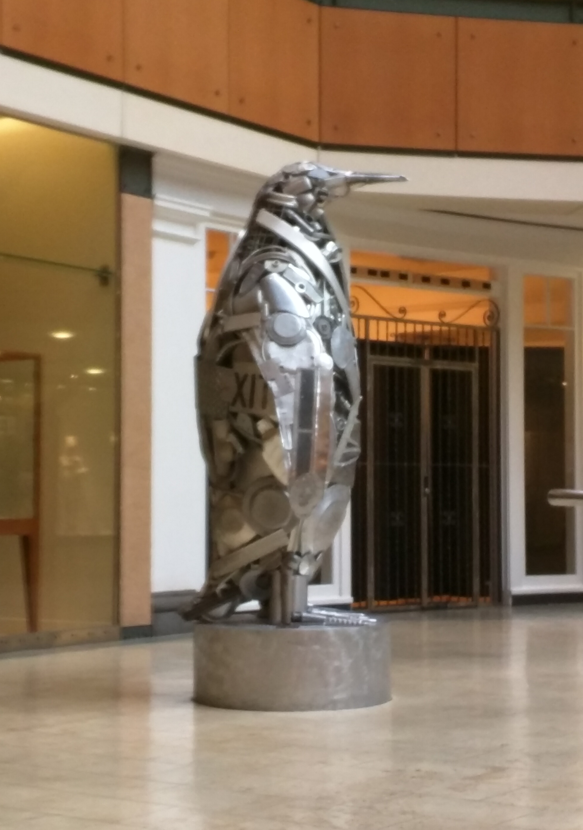 penguin sculpture at a Seattle mall